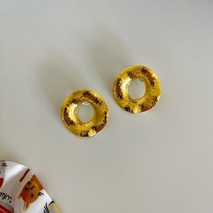 Gold-Tone Circular Earrings